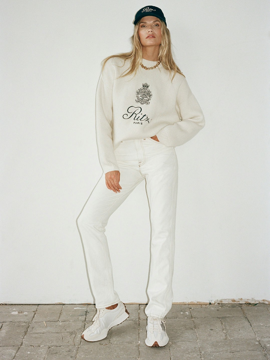 Ritz Women'S Crewneck Sweater -- Off White Multi